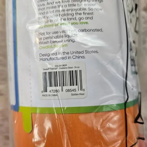 Owala 24 oz Stainless Steel FreeSip Water Bottle Color Drop - Creamsicle - Picture 6 of 6